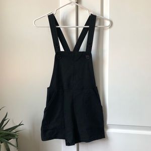American Apparel Black Cotton Short Overalls Sz S